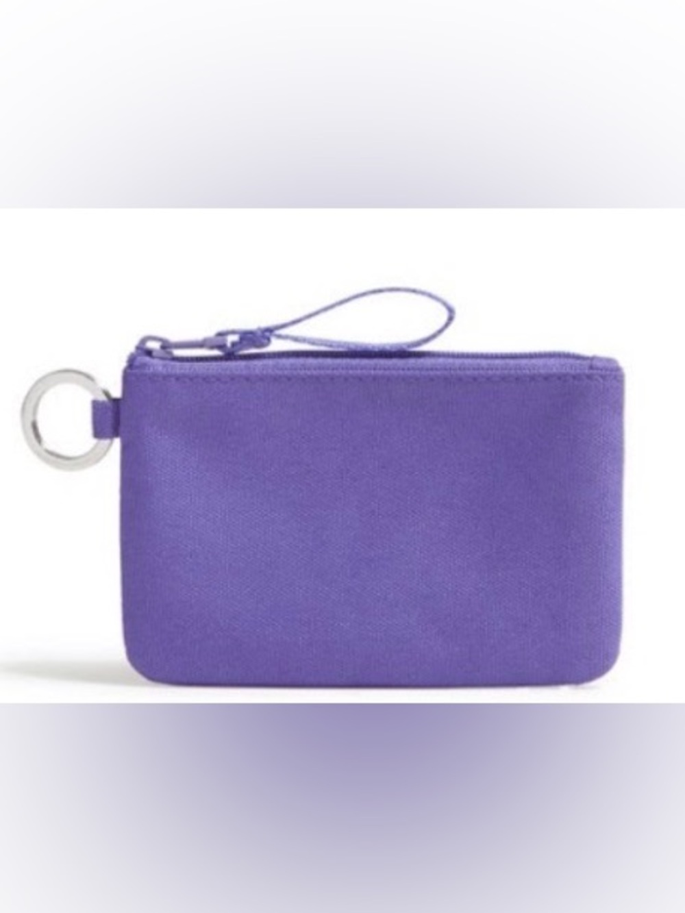 Vera Bradley Purple Opulence Lighten Up Zip ID Case Keyring Card Wallet